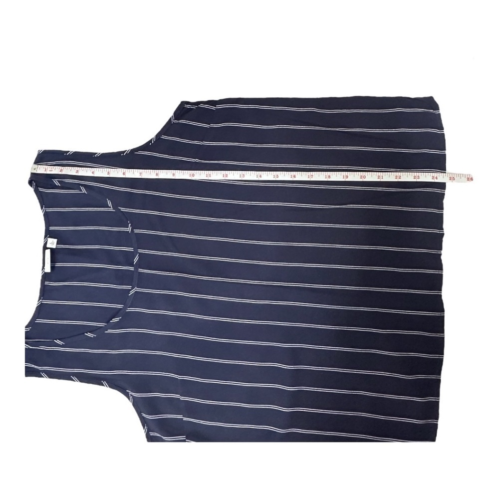 Democracy Blue/White Pinstripe Sleeveless Top Size L NWOT - Picture 6 of 7